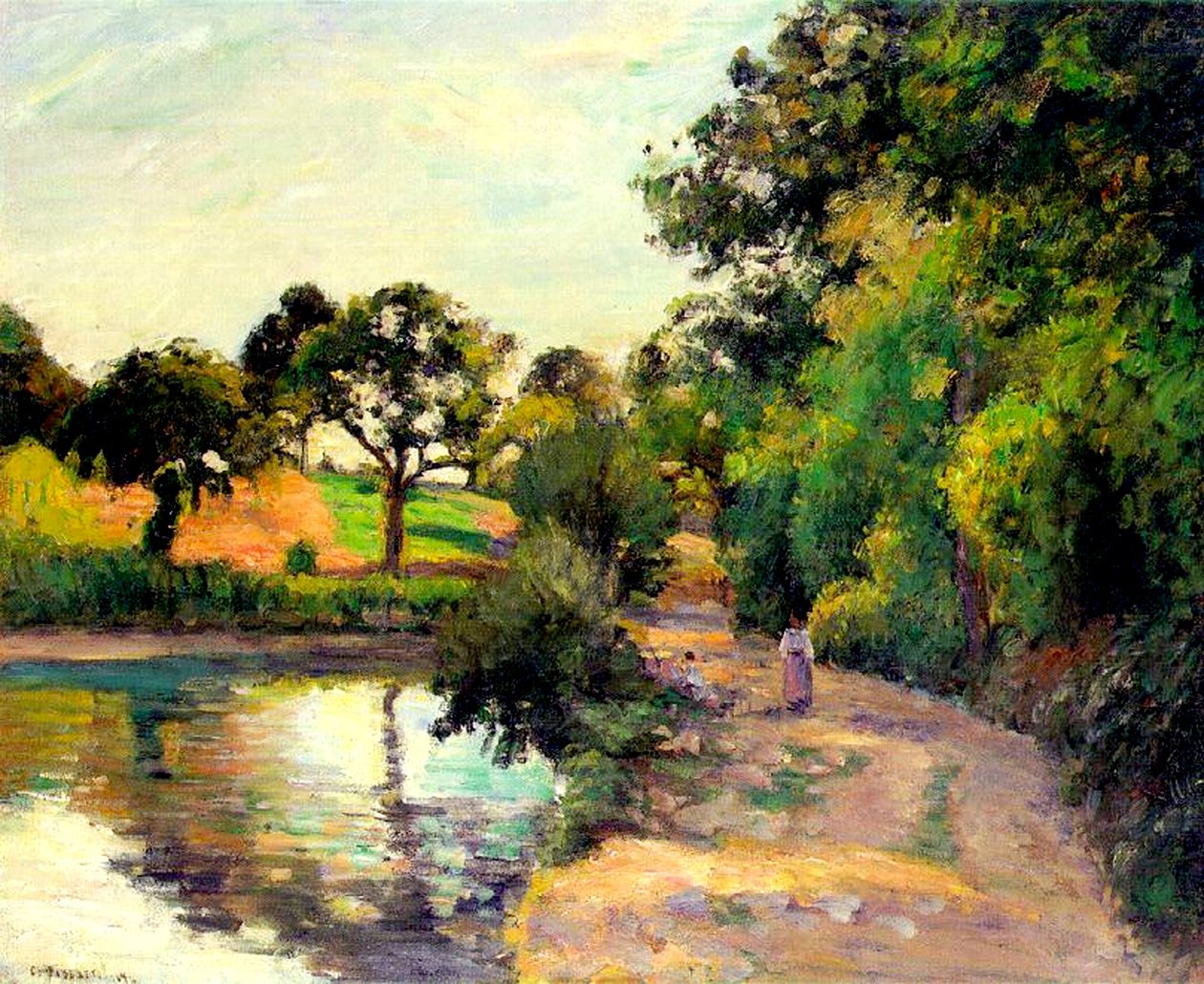 Un Estanque en Montfoucault, 1874 de Camille Jacob Pissarro