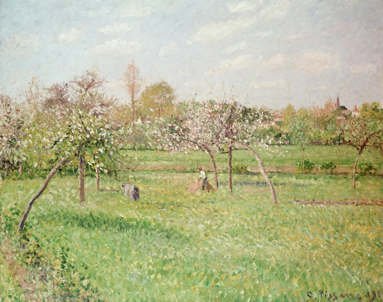 Manzanos en Gragny, sol de la tarde, 1900 de Camille Jacob Pissarro