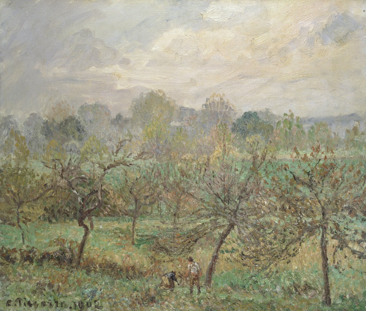 Otoño, niebla matutina, Éragny-sur-Epte, 1902 de Camille Jacob Pissarro