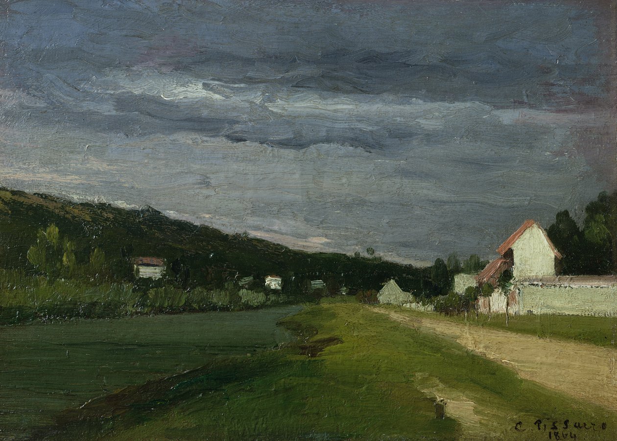Paisaje con cielo tormentoso, 1864 de Camille Jacob Pissarro