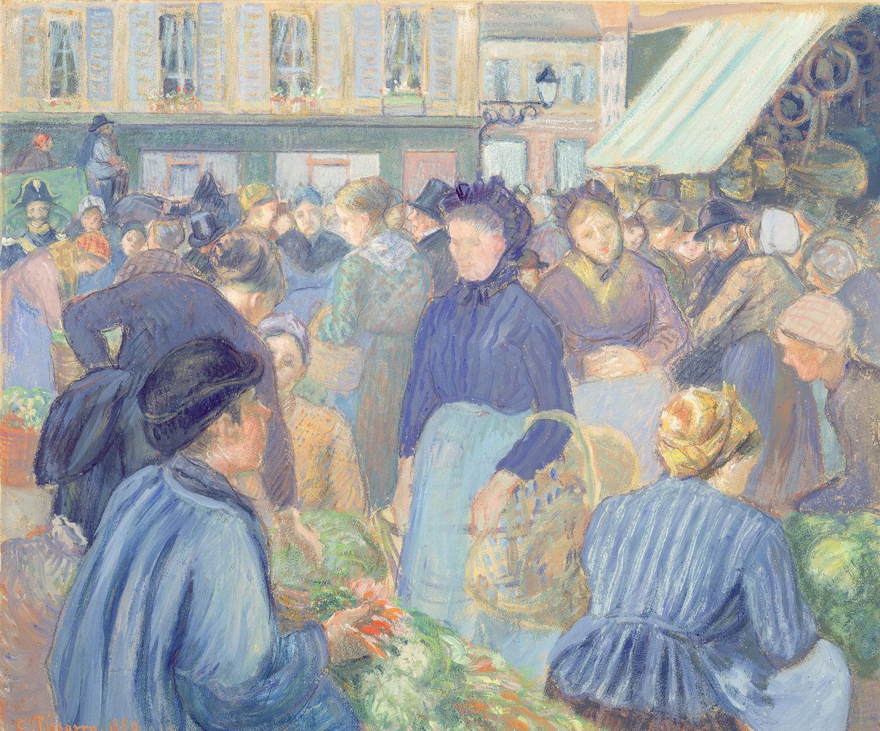 Le Marché de Gisors, 1889 de Camille Jacob Pissarro