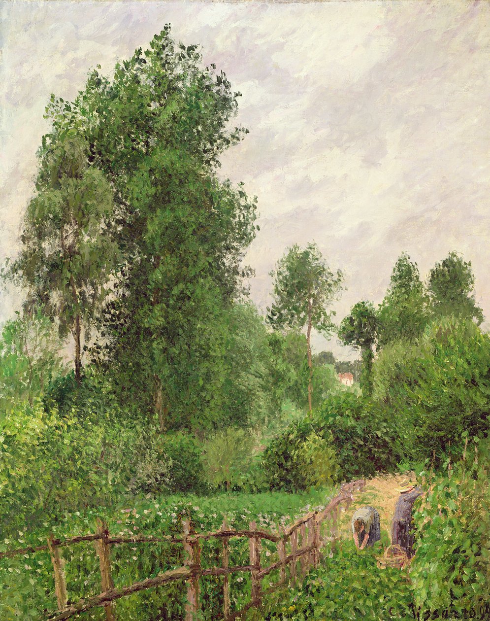 Paisaje, tiempo gris en Eragny, 1899 de Camille Jacob Pissarro