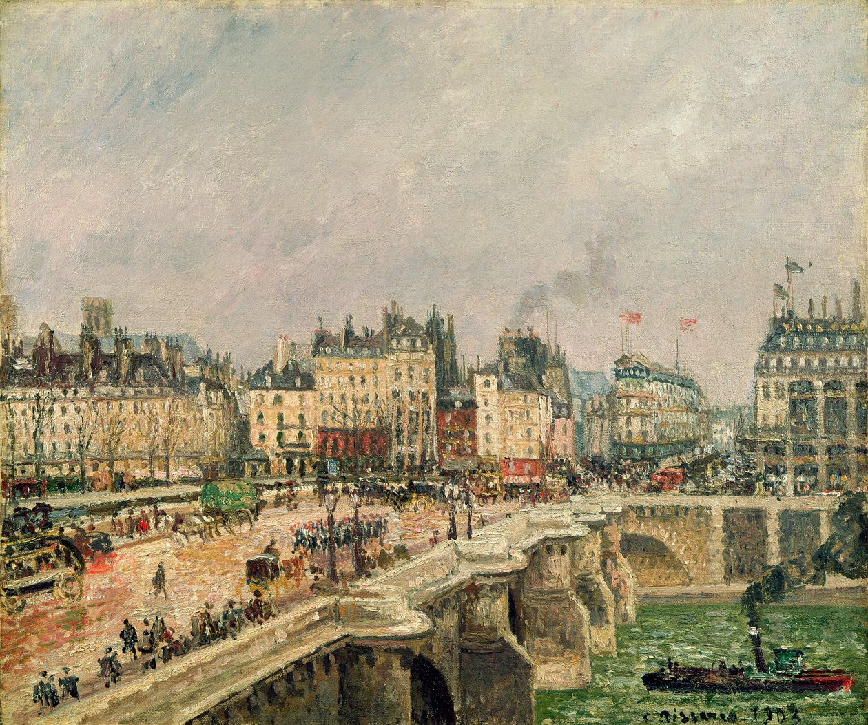 Pont Neuf, efecto de la lluvia, 1903 de Camille Jacob Pissarro