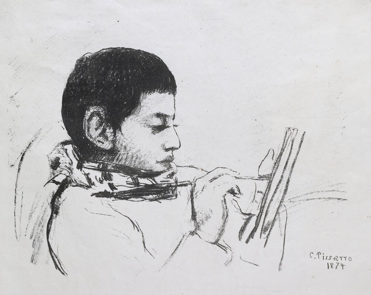 Retrato de Lucien Pissarro, 1874 de Camille Jacob Pissarro