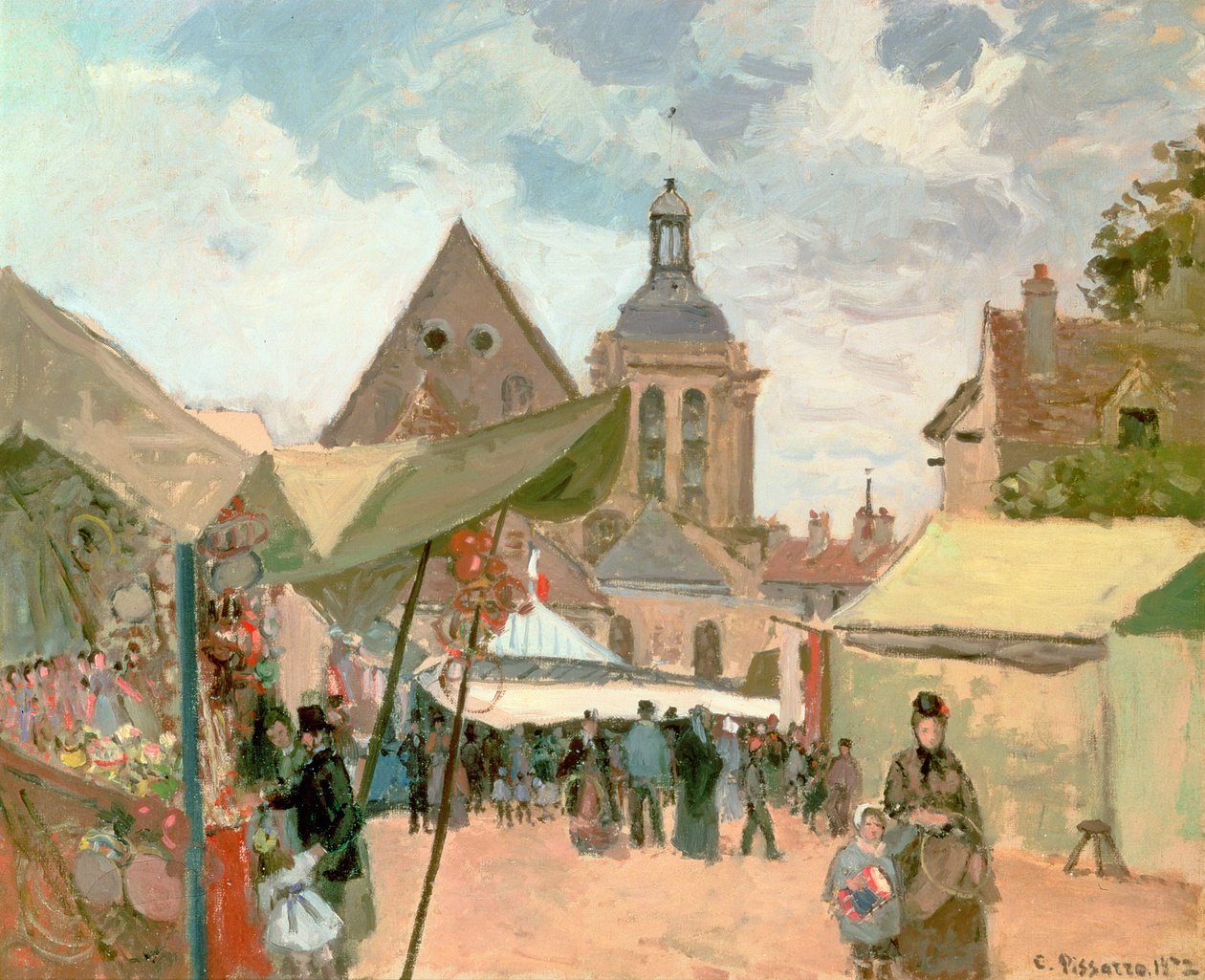 Fiesta de septiembre, Pontoise, 1872 de Camille Jacob Pissarro