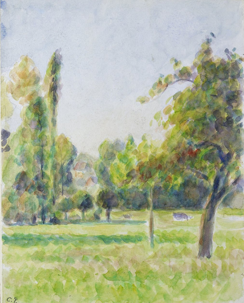 Estudio del Huerto de la Casa del Artista en Eragny-sur-Epte, c. 1890 de Camille Jacob Pissarro