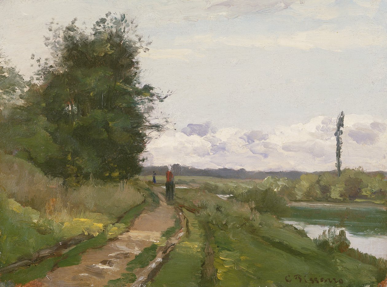 Las Orillas del Sena en Bougival, 1864 de Camille Jacob Pissarro