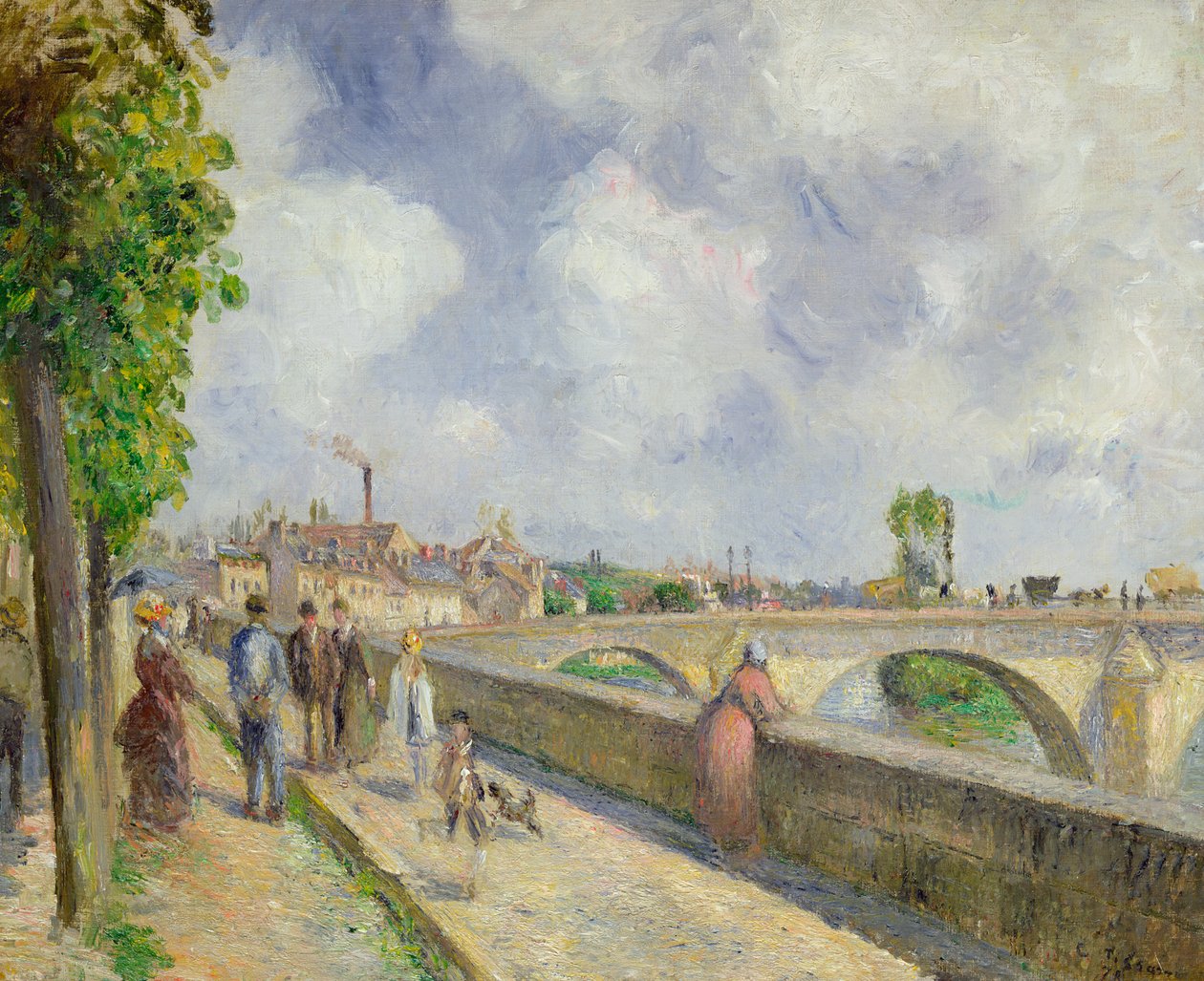 El puente en Pontoise, 1878 de Camille Jacob Pissarro