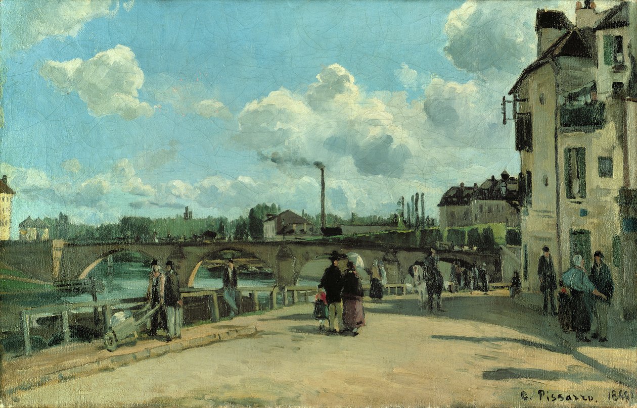 Vista de Pontoise: Quai au Pothuis, 1868 de Camille Jacob Pissarro
