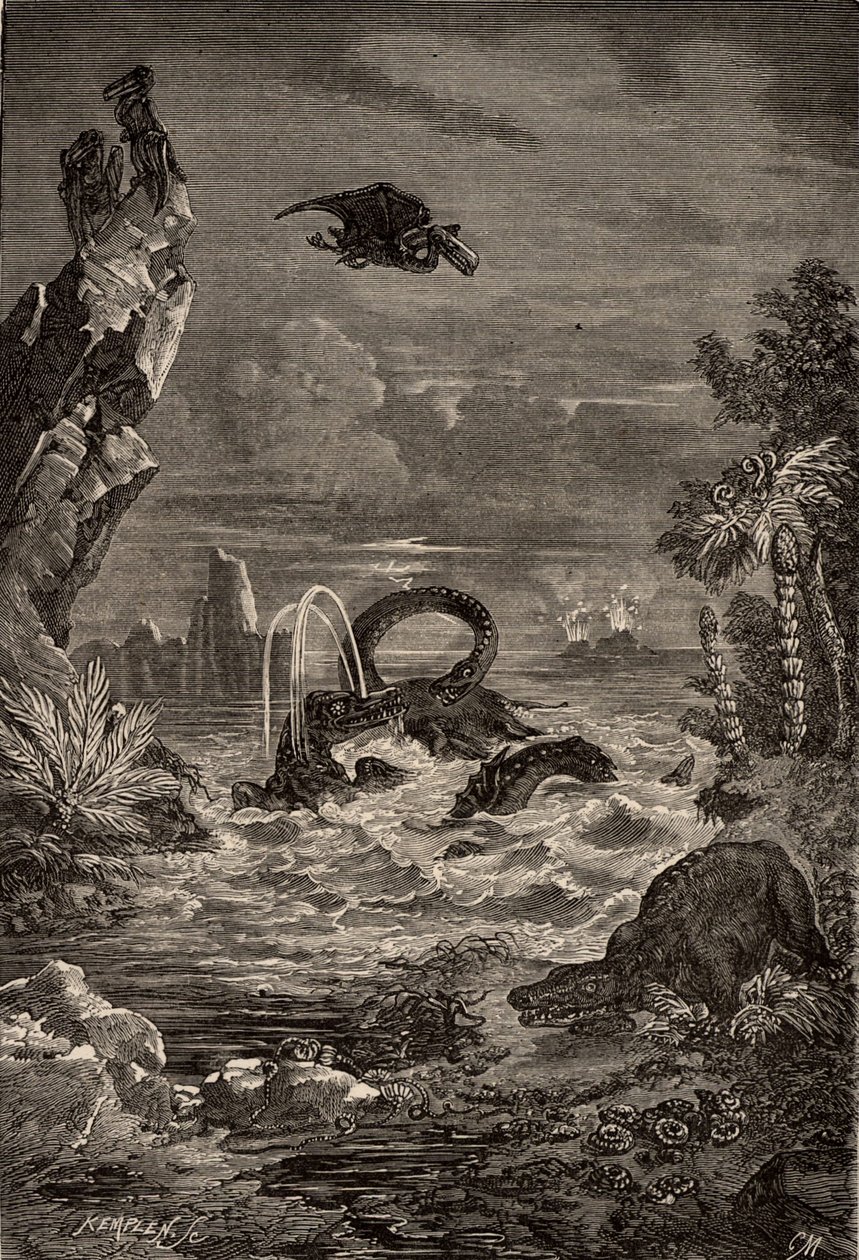 La Tierra en la época de los dinosaurios de Camille Flammarion