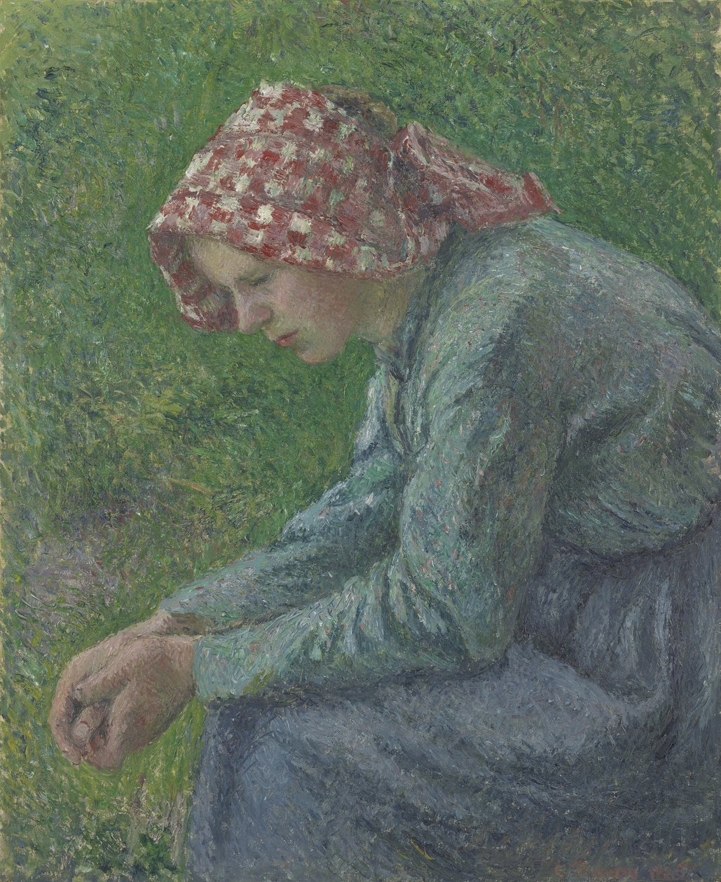 Una campesina sentada de Camille Jacob Pissarro