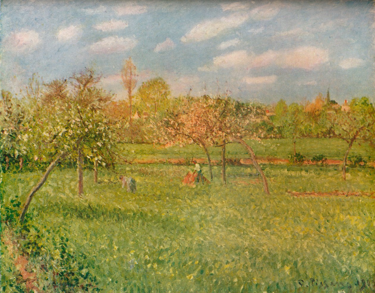 Manzanos en Eragny, sol de la mañana, c1896 de Camille Jacob Pissarro