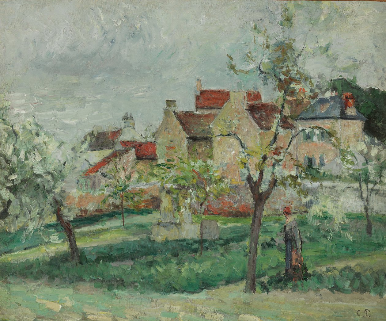 Ciruelo en Flor en Pontoise, c.1876 de Camille Jacob Pissarro