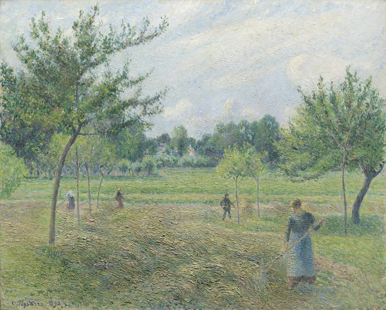 Haciendo heno en Éragny, 1892 de Camille Jacob Pissarro