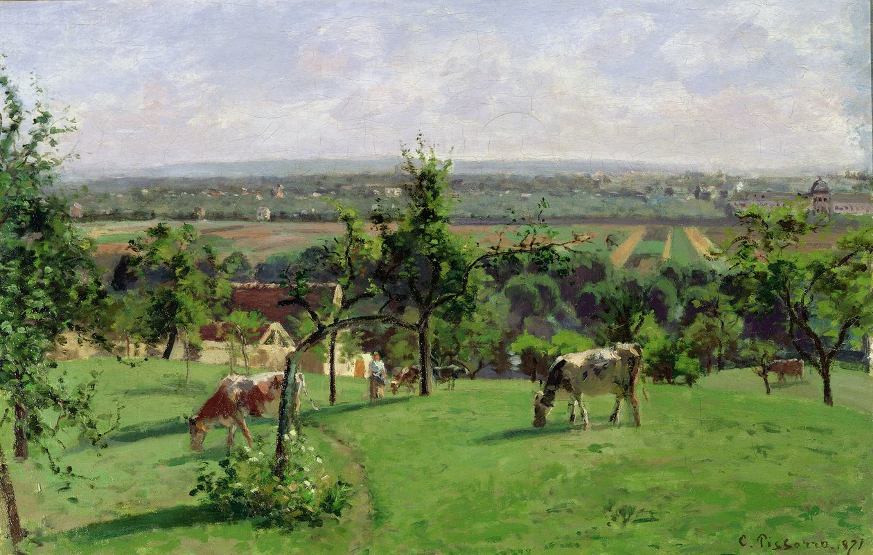 Ladera de Vesinet, Yvelines, 1871 de Camille Jacob Pissarro