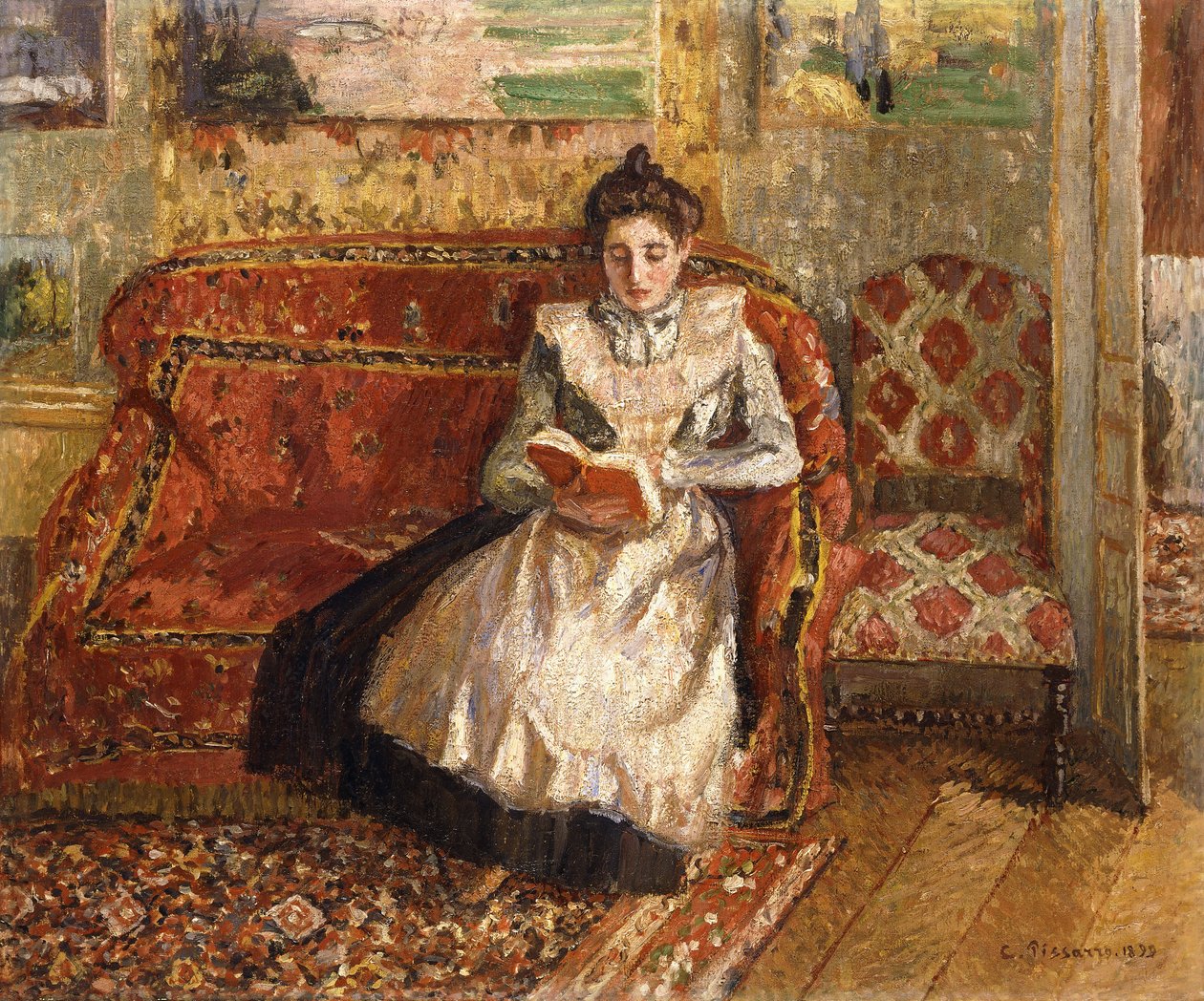 Jeanne leyendo, 1899 de Camille Jacob Pissarro