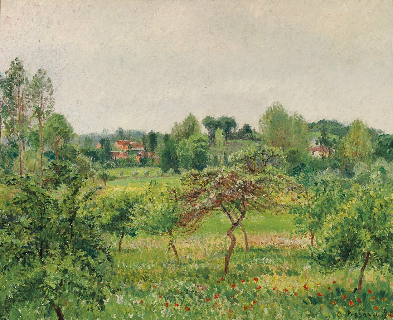 Junio, tiempo lluvioso, Eragny, 1898 de Camille Jacob Pissarro