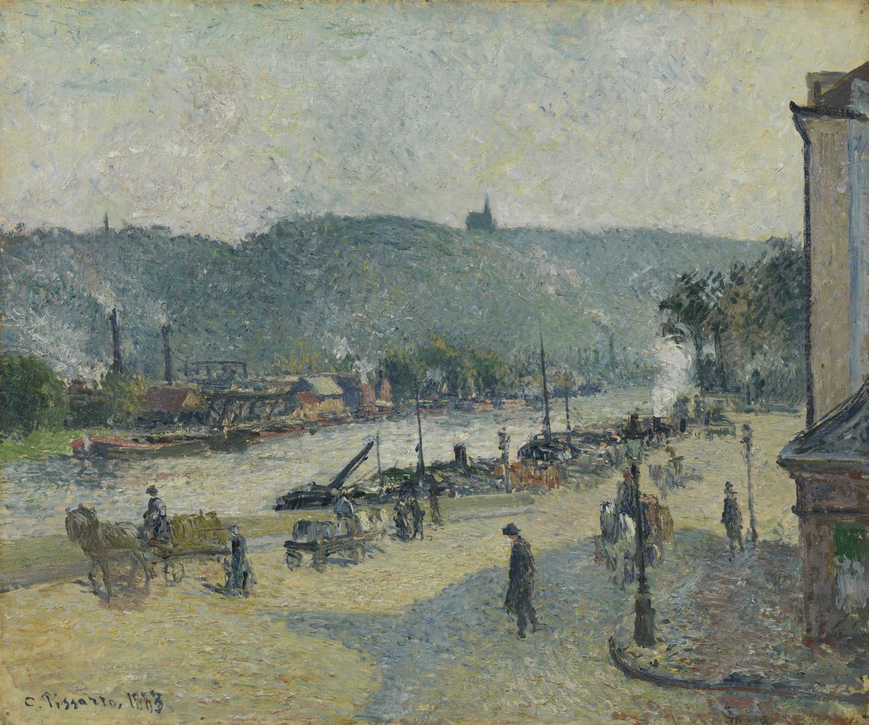 Plaza Lafayette, Rouen, 1883 de Camille Jacob Pissarro