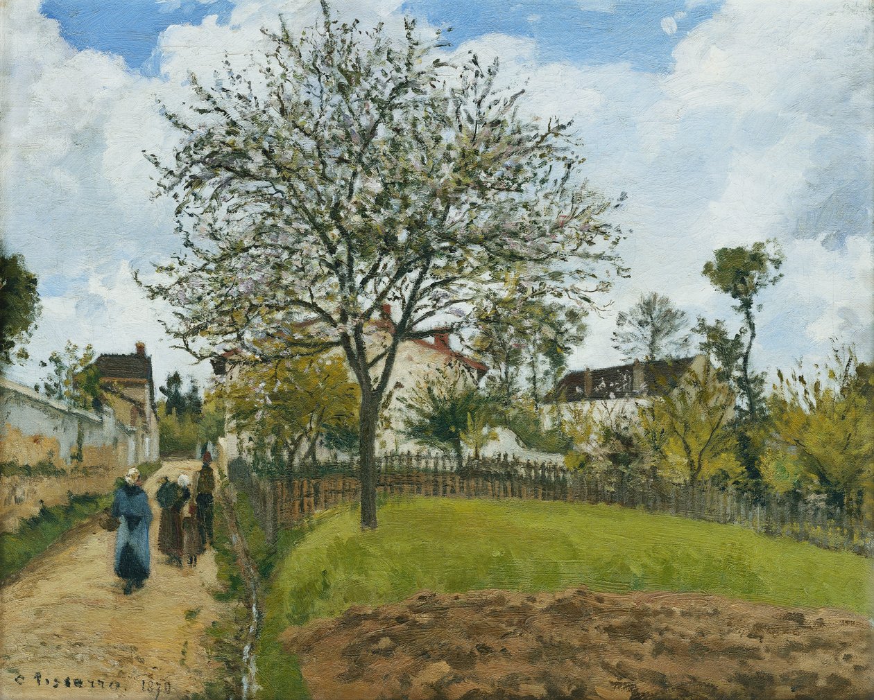 Paisaje en Louveciennes, 1870 de Camille Jacob Pissarro