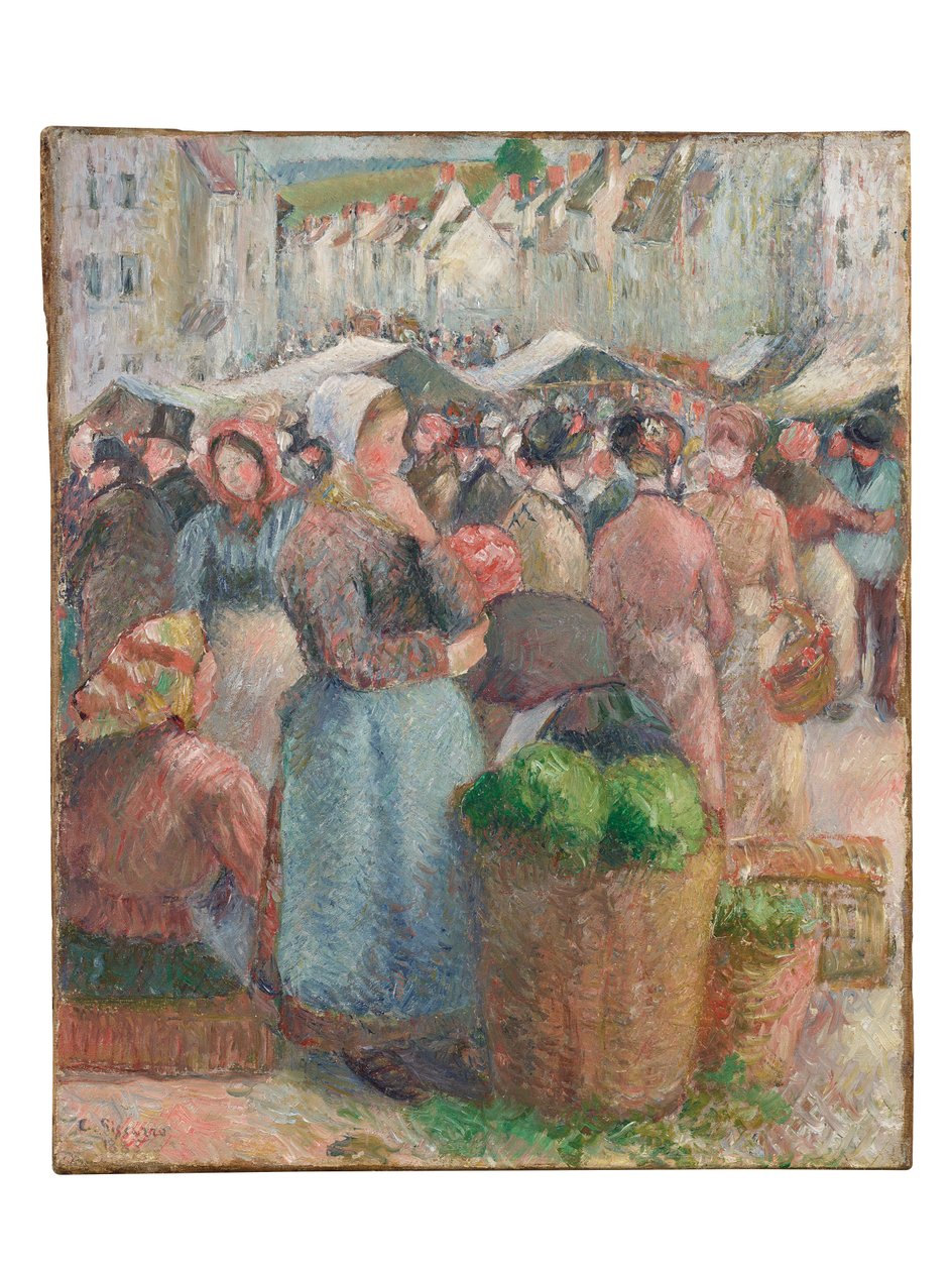 El mercado de Gisors, Grande-Rue de Camille Jacob Pissarro