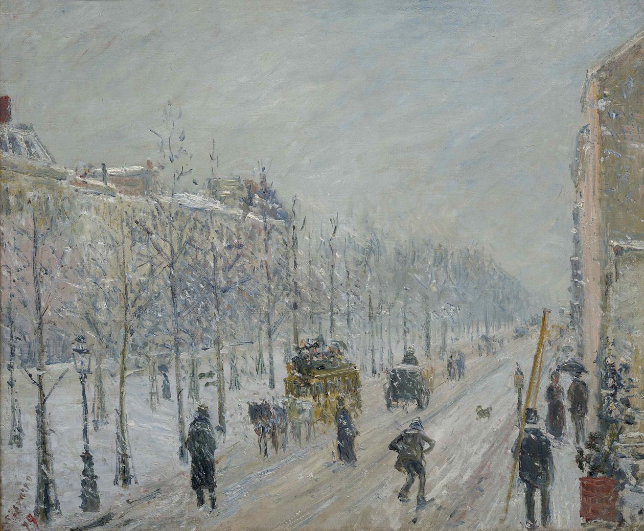 Los Bulevares, exteriores, efecto de nieve, 1879 de Camille Jacob Pissarro