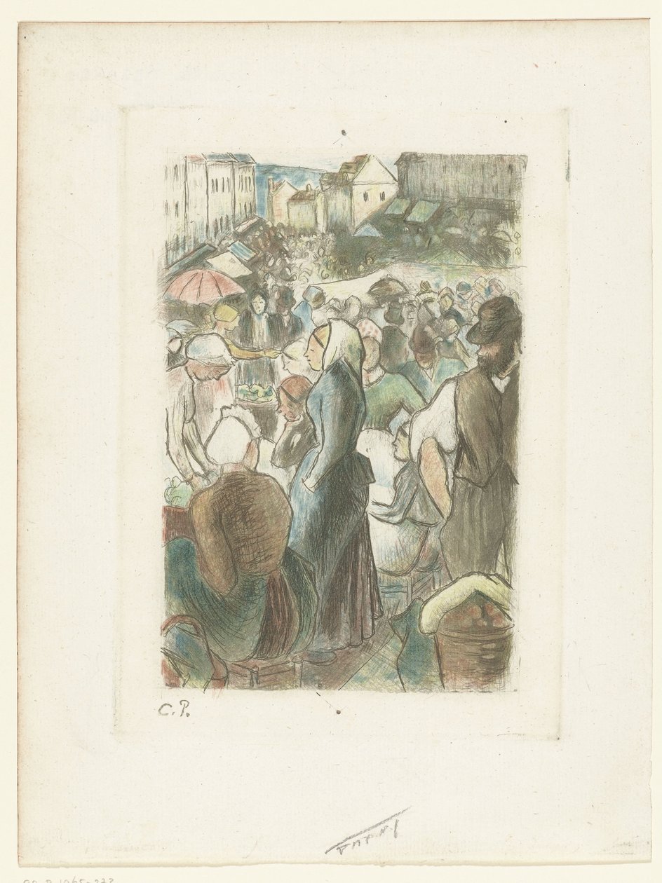 Mercado en Gisors mercado de gisors de Camille Jacob Pissarro