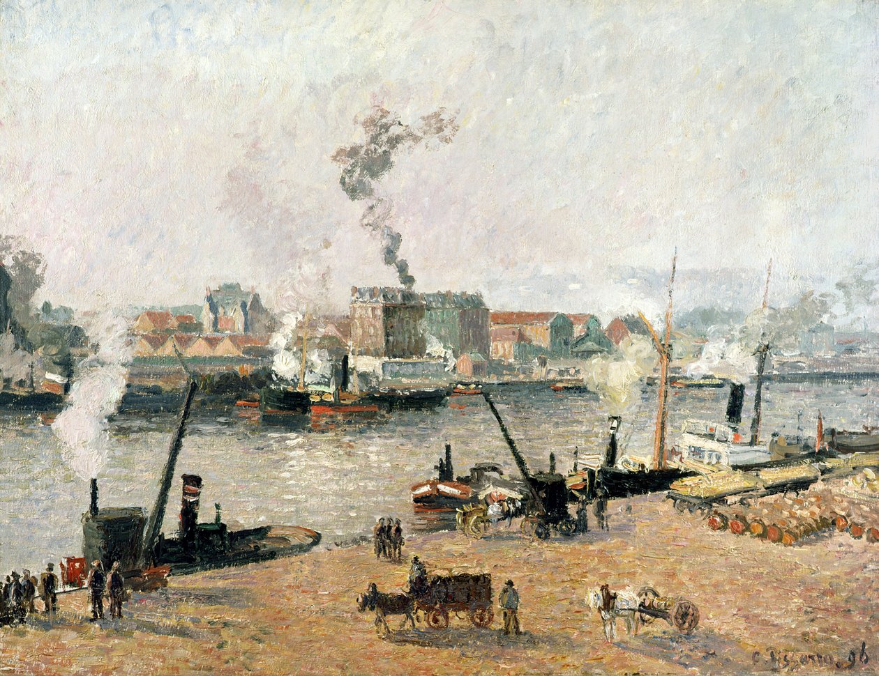 Mañana brumosa, Rouen, 1896 de Camille Jacob Pissarro