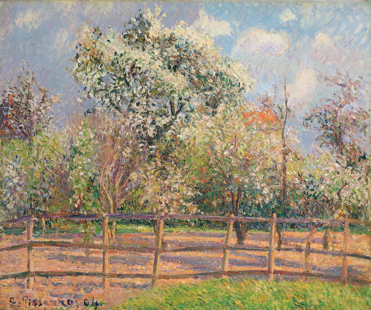 Perales en flor, Eragny de Camille Jacob Pissarro