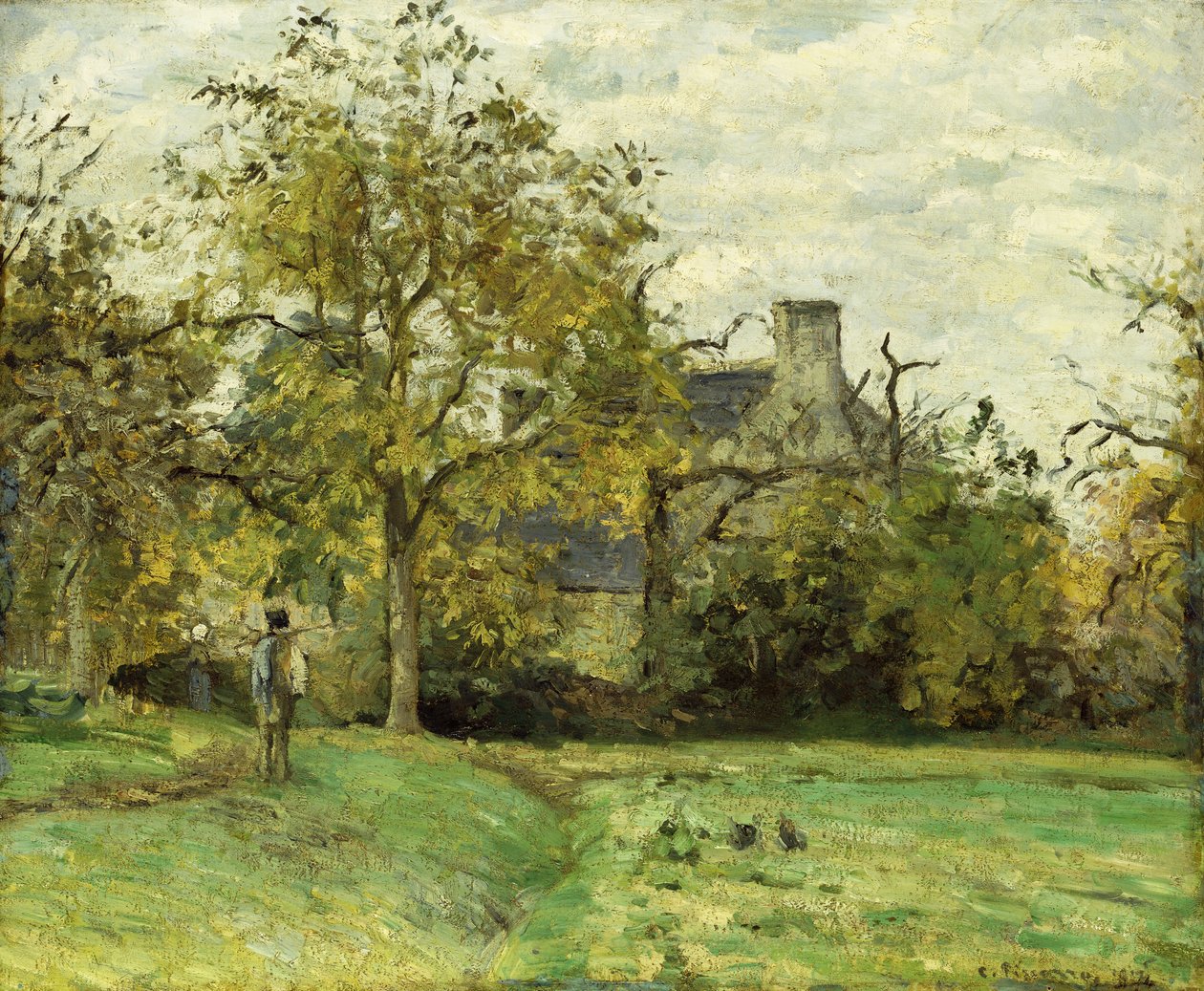 La casa de Piette en Montfoucault, 1874 de Camille Jacob Pissarro