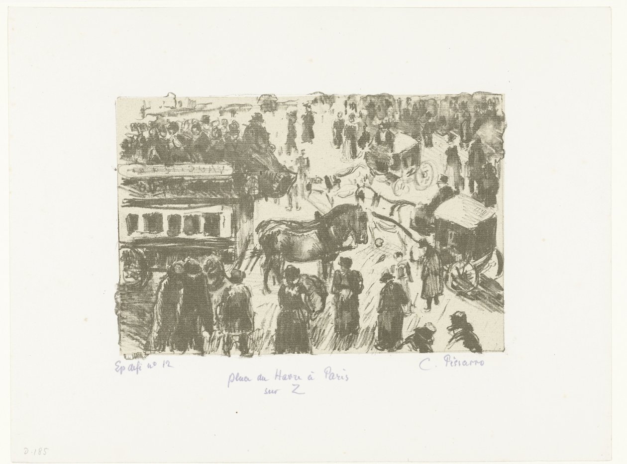 Plaza del Havre Place du Havre en París en Z (título en objeto) de Camille Jacob Pissarro