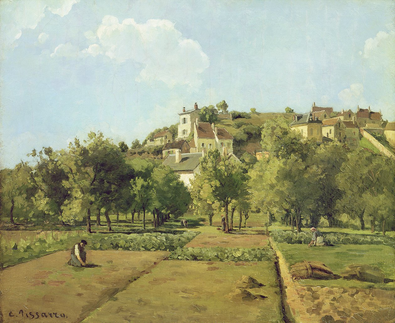 Pontoise, o Los Jardines del Hermitage, Pontoise, 1867 de Camille Jacob Pissarro