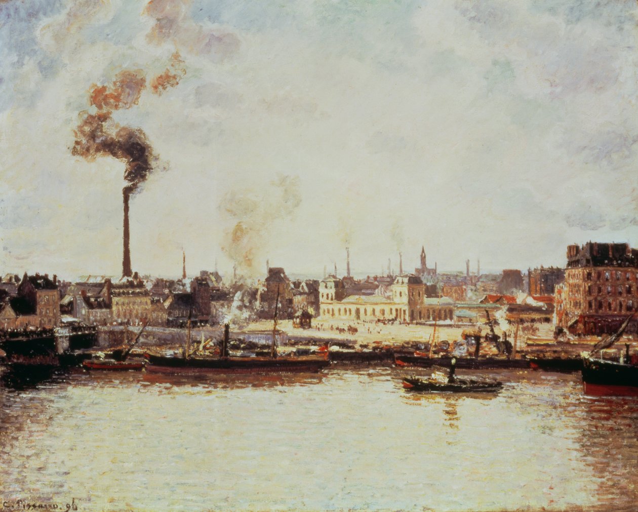 Muelle Saint-Sever en Rouen, 1896 de Camille Jacob Pissarro