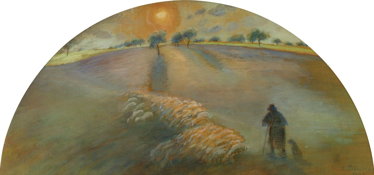 Pastor y ovejas, 1890 de Camille Jacob Pissarro