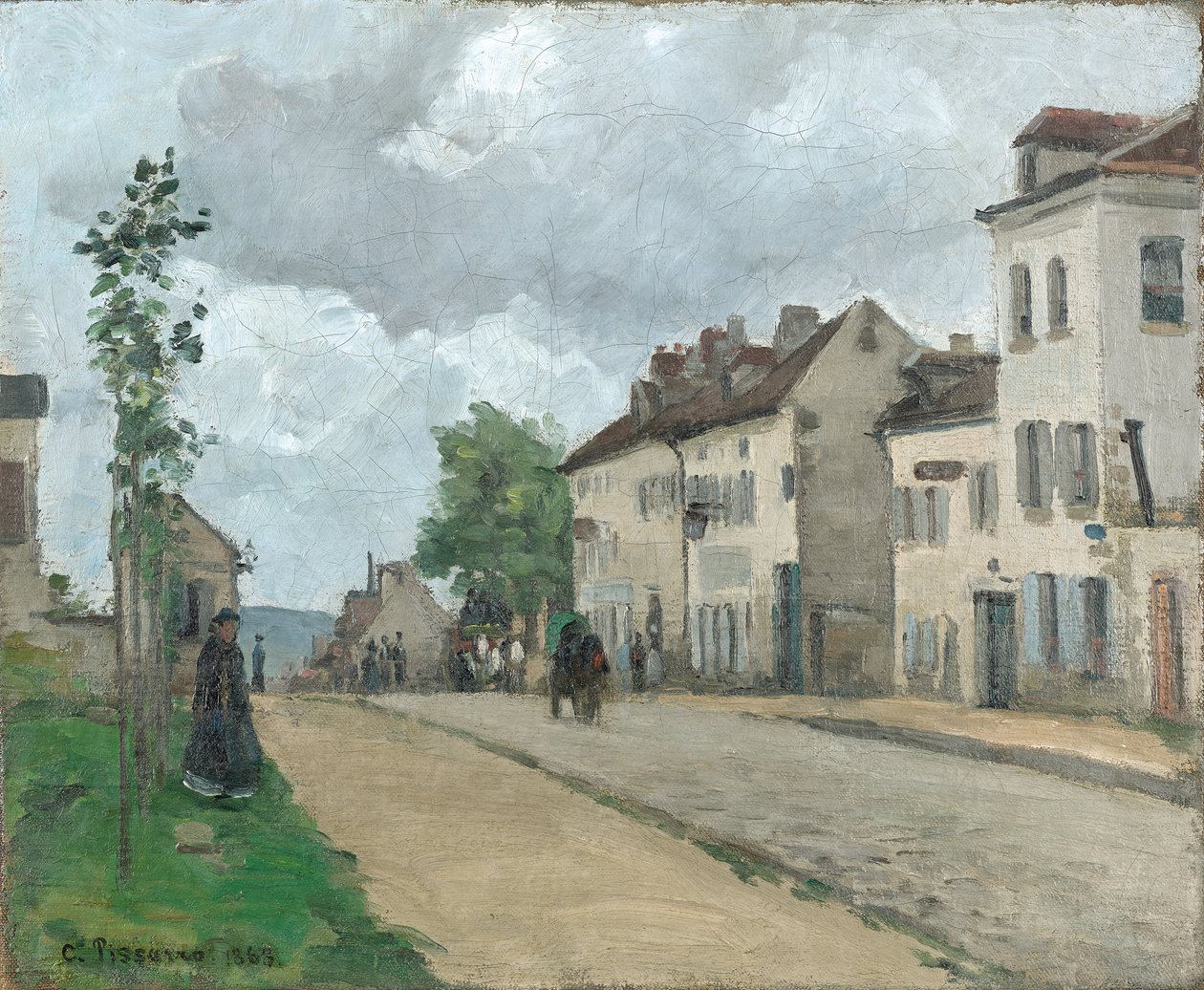 Straße en Pontoise (Rue de Gisors) de Camille Jacob Pissarro