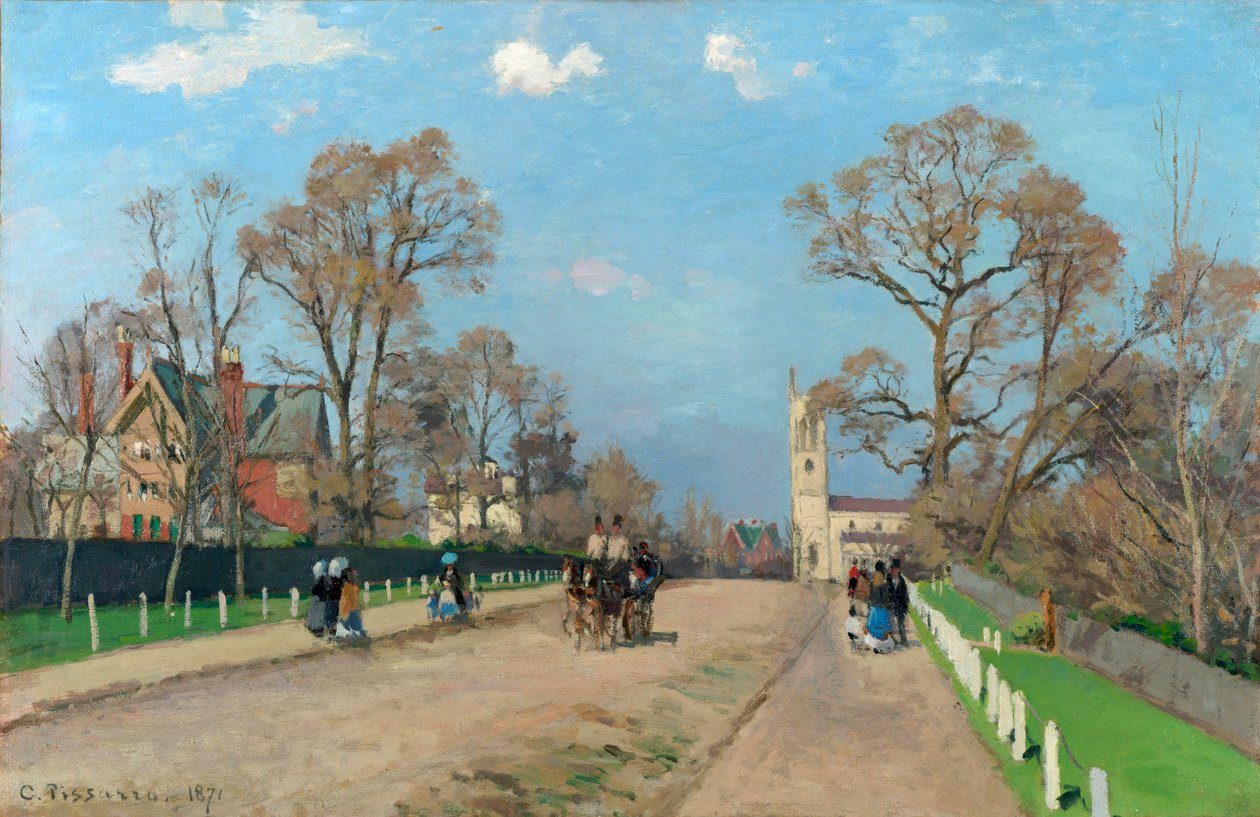 La avenida, Sydenham, 1871 de Camille Jacob Pissarro