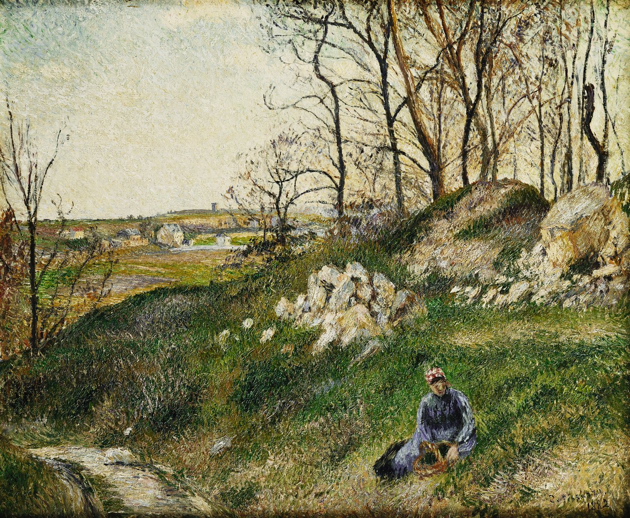 Los recolectores de col, Pontoise, 1882 de Camille Jacob Pissarro