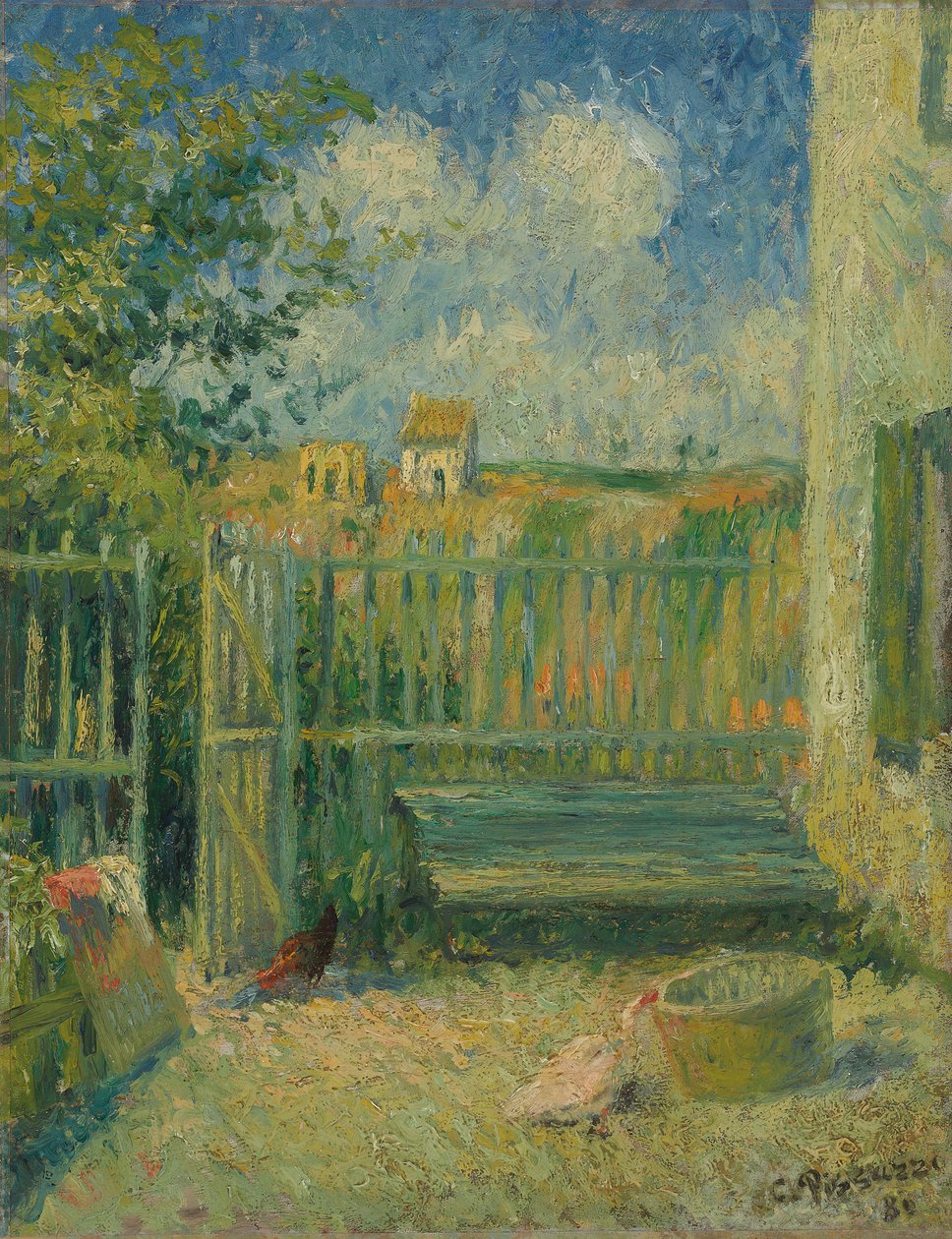 El patio de Maison Rondest, Pontoise de Camille Jacob Pissarro