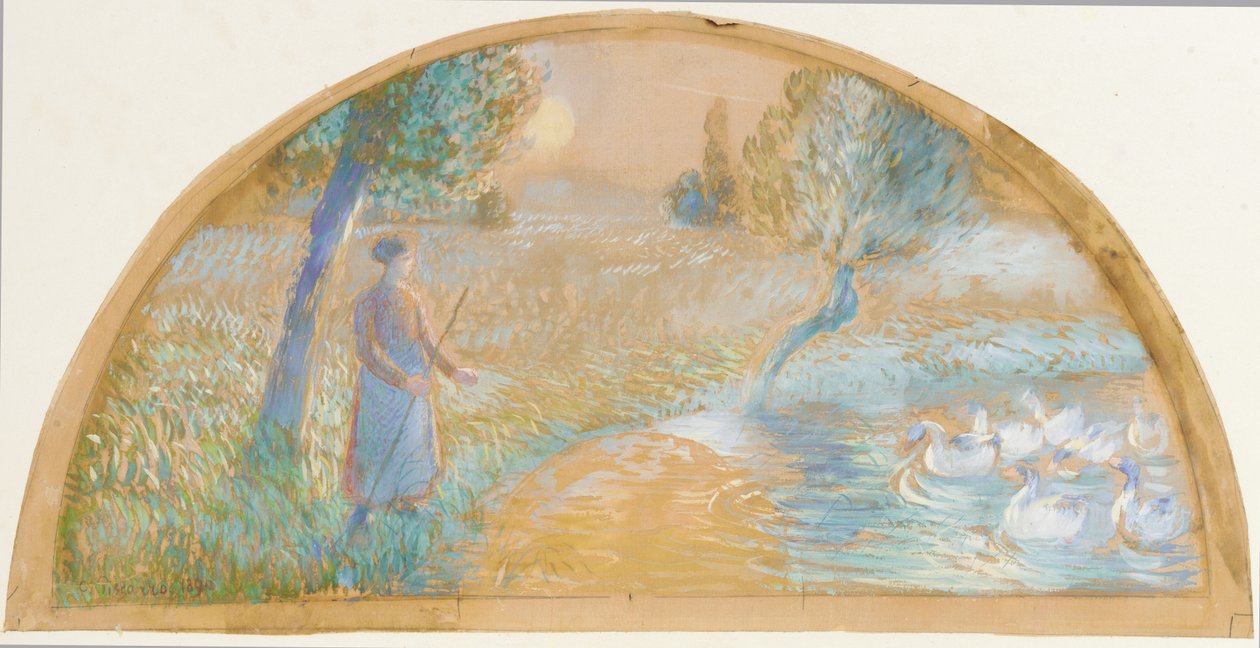 La niña de los gansos, 1890 de Camille Jacob Pissarro