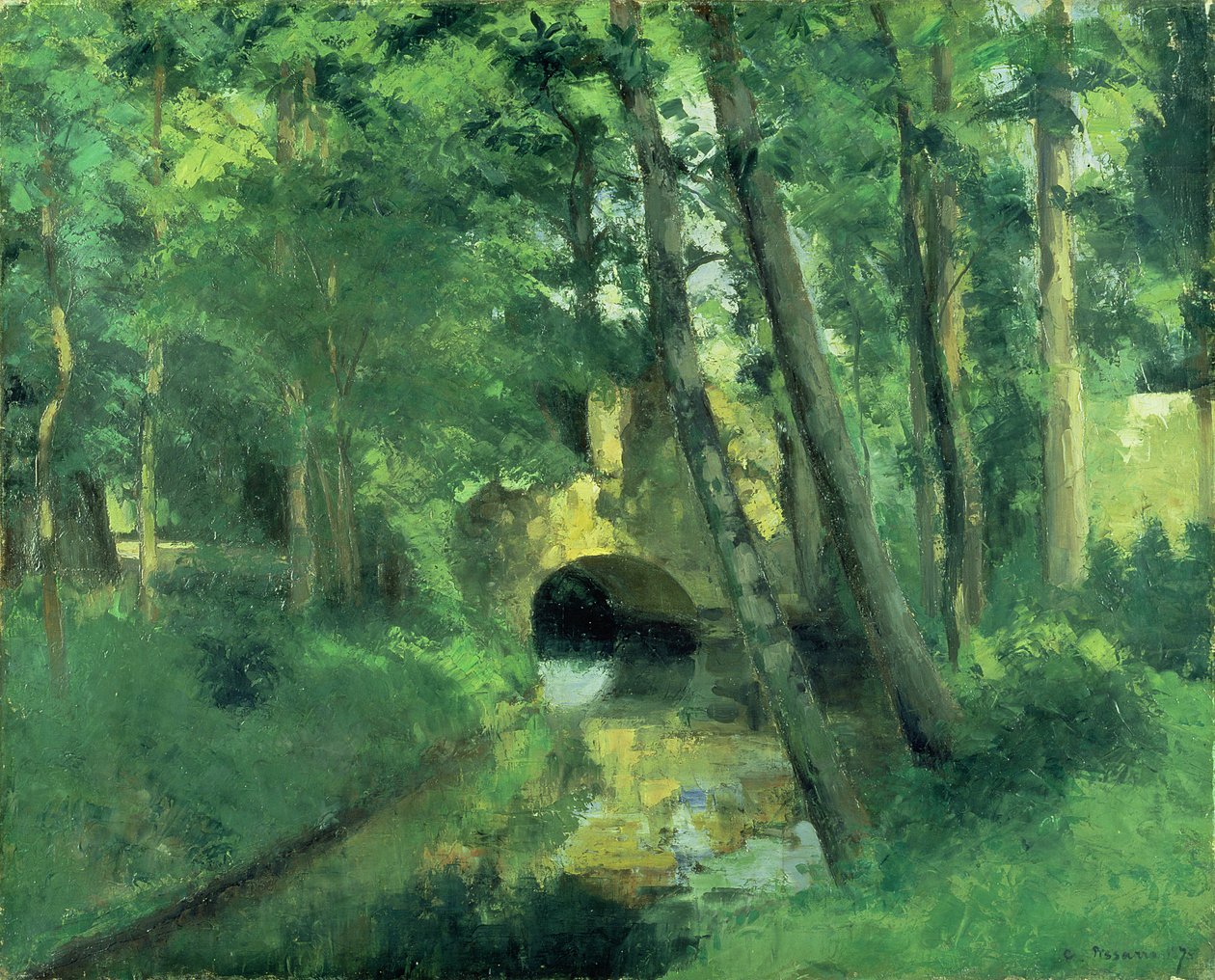 El pequeño puente, Pontoise, 1875 de Camille Jacob Pissarro