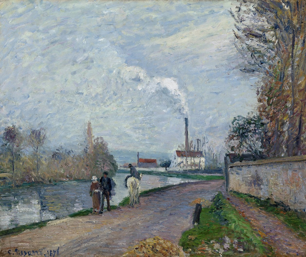 El Oise cerca de Pontoise en clima gris, 1876 de Camille Jacob Pissarro
