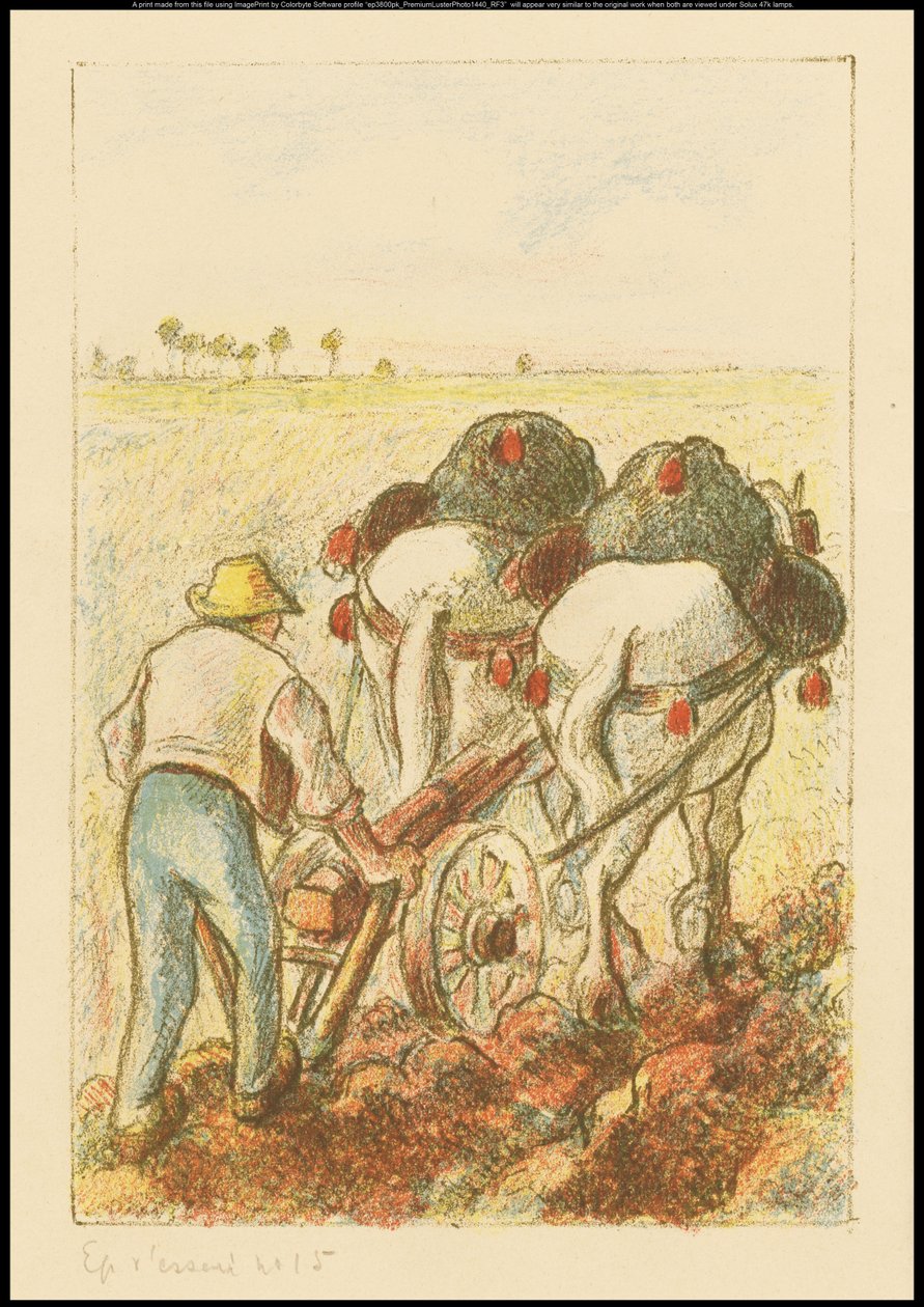 El arado, frontispicio para "Les Temps Nouveaux" de Camille Jacob Pissarro