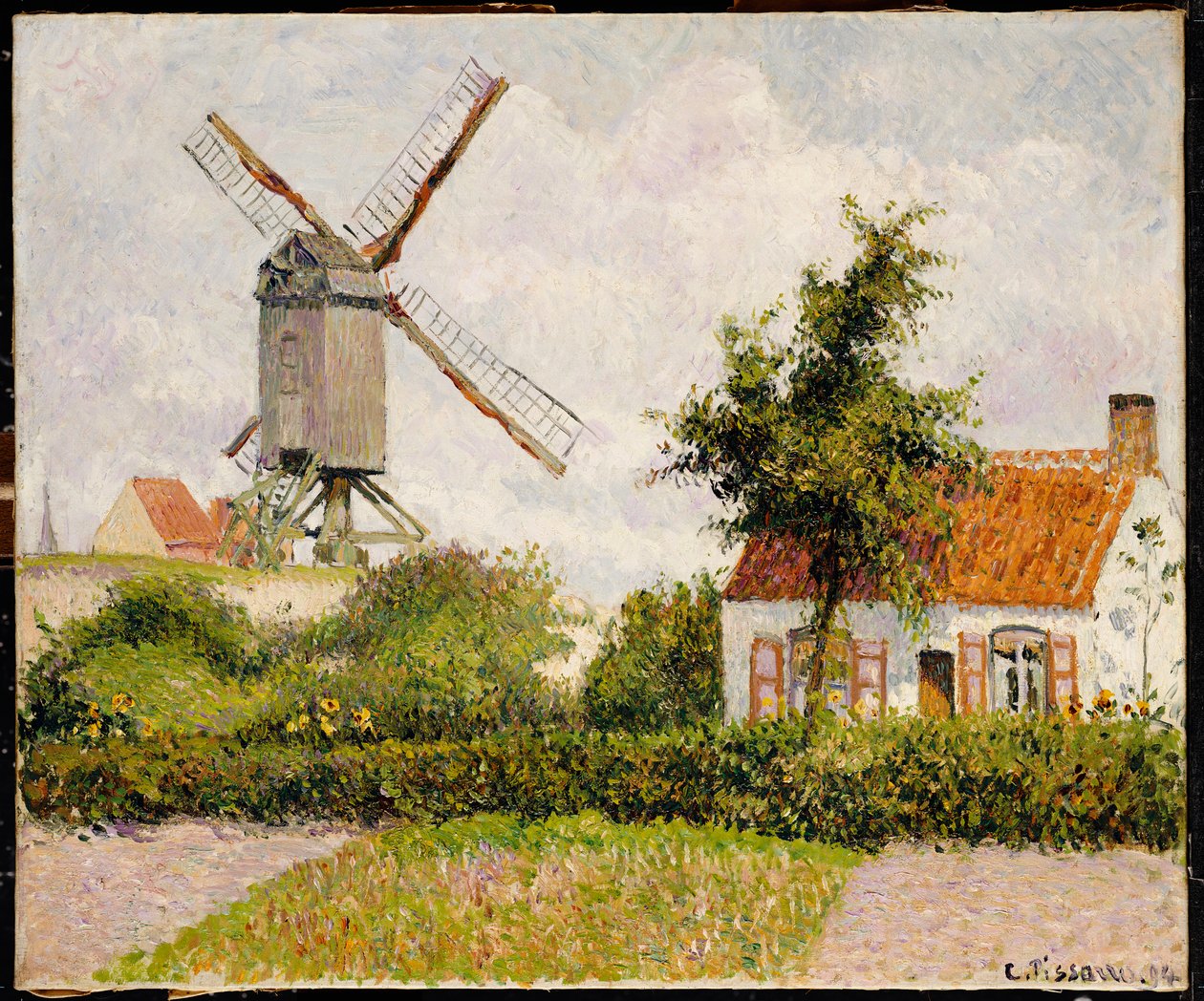 Molino de viento en Knokke, Bélgica, 1894 de Camille Jacob Pissarro