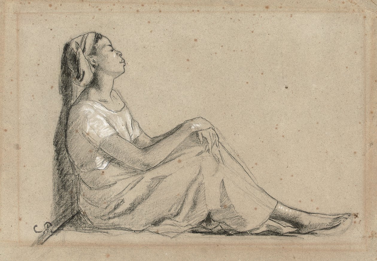 Joven mujer negra sentada de Camille Jacob Pissarro