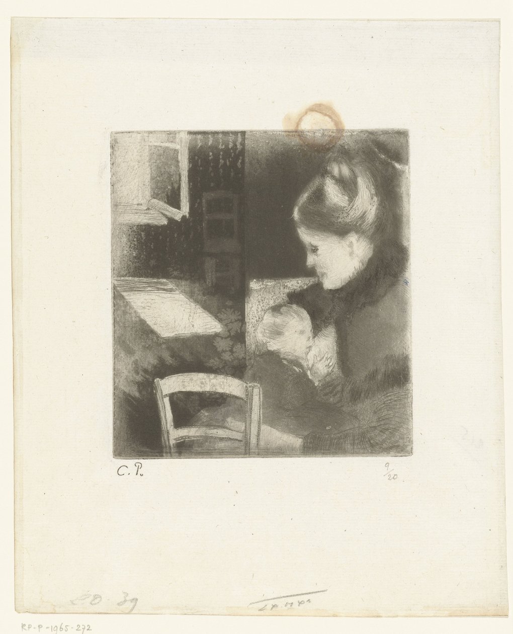 mujer lactante Enfant têtant sa mère de Camille Jacob Pissarro