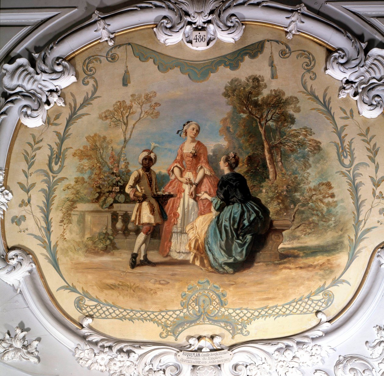 Catador en el parque de Chantilly de Camille Joseph Etienne Roqueplan