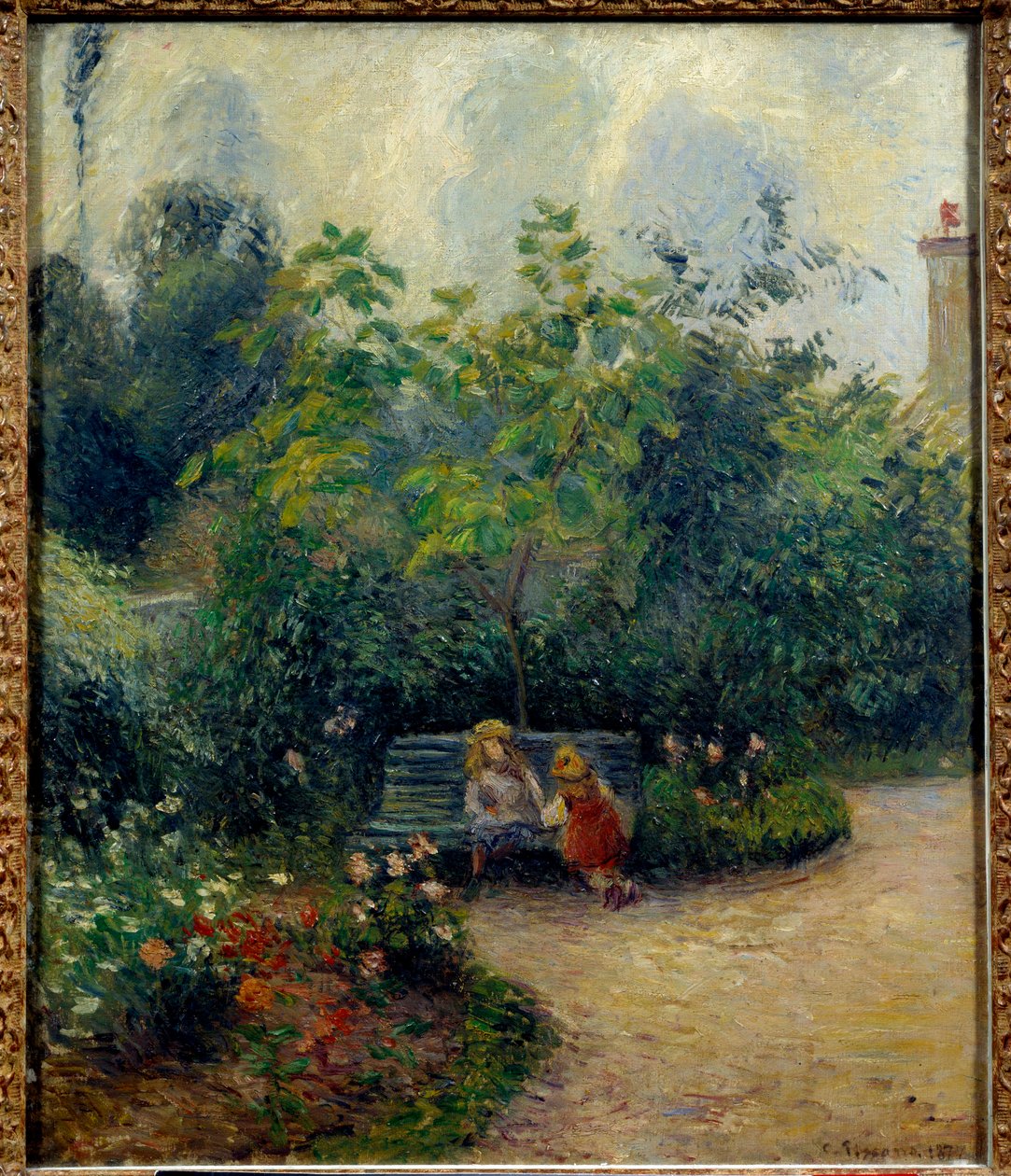 Un rincón del jardín en el Hermitage (el jardín de los Mathurins) 1877. París, museo de Orsay de Camille Jacob Pissarro