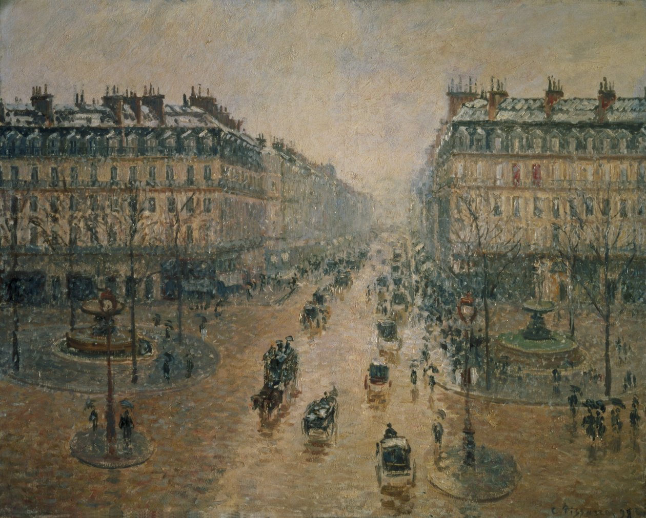 Avenida de la Ópera, París de Camille Jacob Pissarro