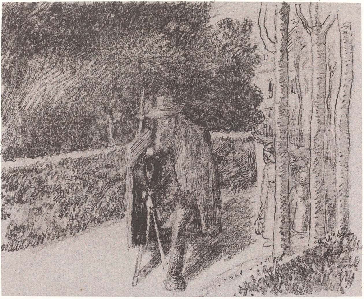 Mendigo con muleta Mendiant a la bequille, 1897 de Camille Pissarro