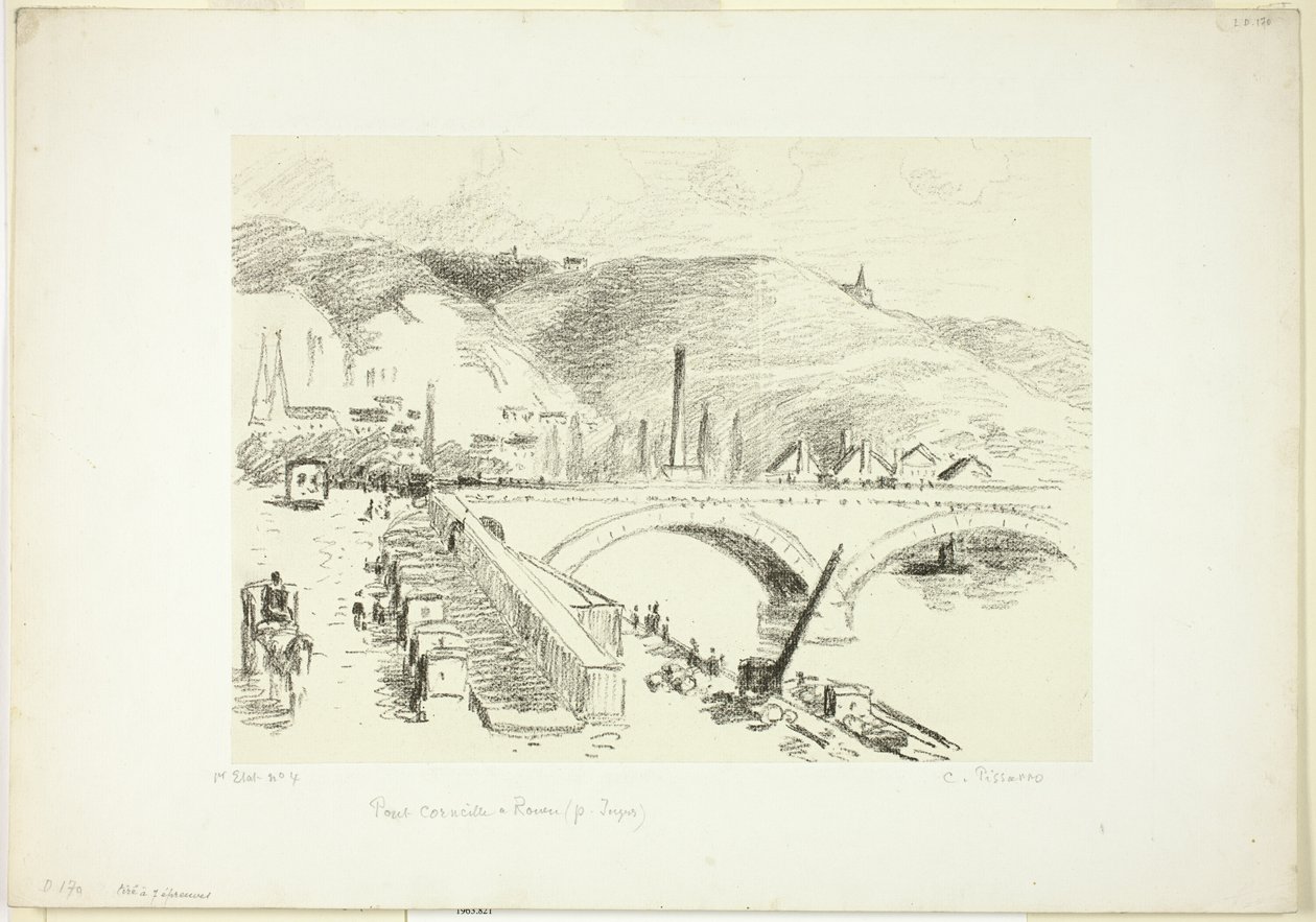 Puente en Rouen: Pont Corneille de Camille Pissarro