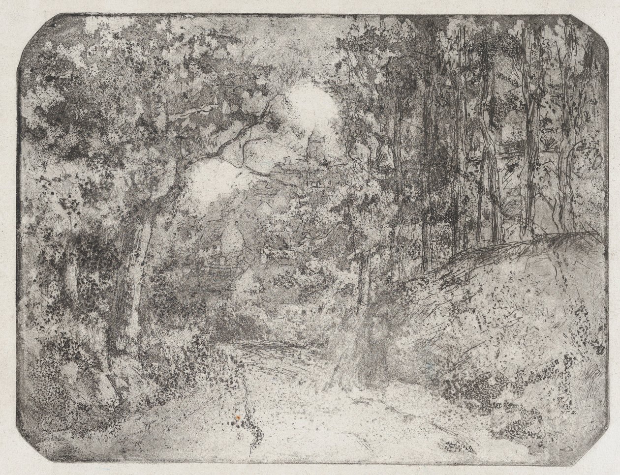 Camino bajo los árboles en Pontoise, 1879 de Camille Pissarro